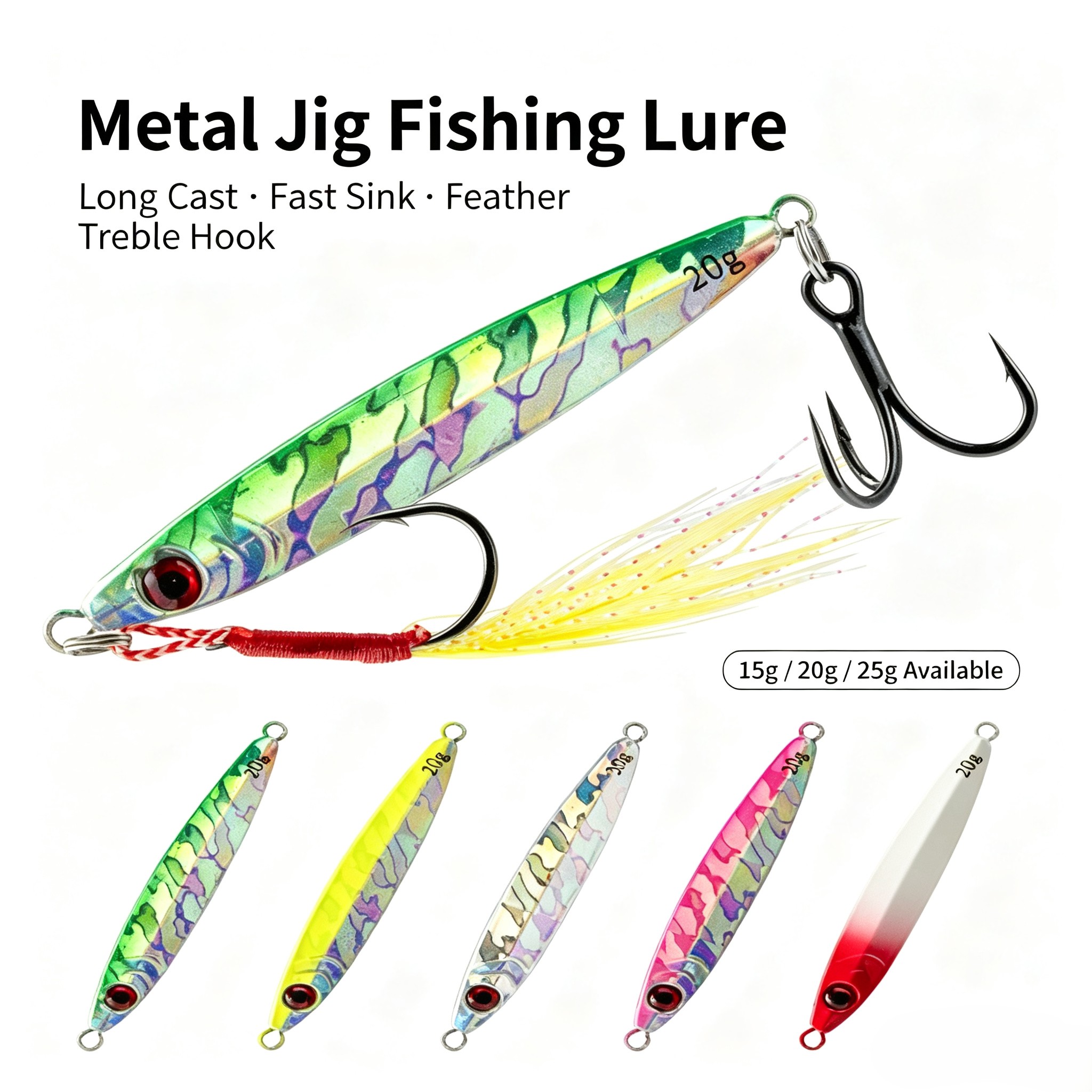 Fishing Hook Treble - Set di 3 Esche Artificiali in
